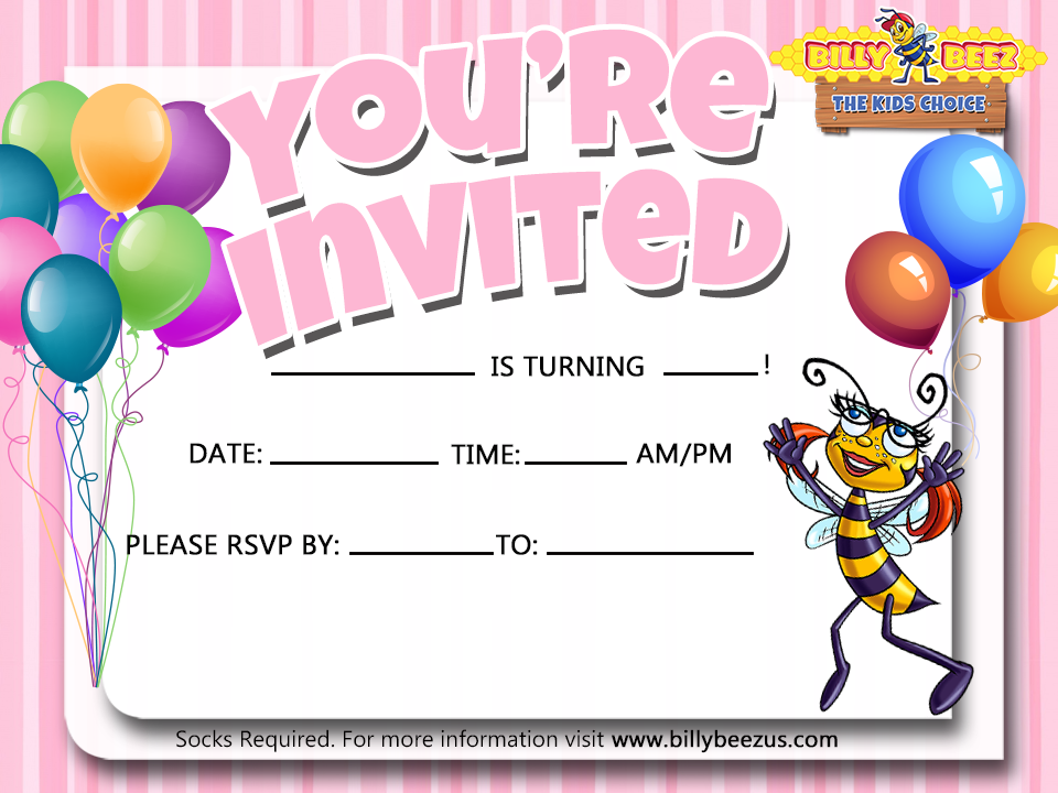 Billy Beez The Kids Choice You're Invited (Girl/Pink Invite)