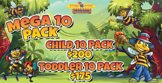 Billy Beez
The Kids Choice
Mega 10 Pack Child 
$200
Toddler 10 Pack
$175