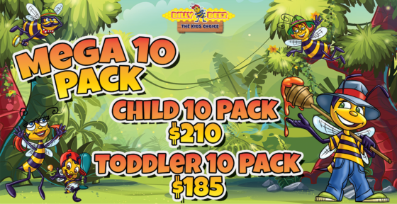 Mega 10 Pack Child $210, Toddler $185