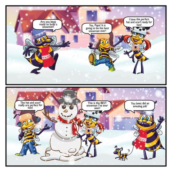 Saturday Cartoon: The Beez make a snowman.