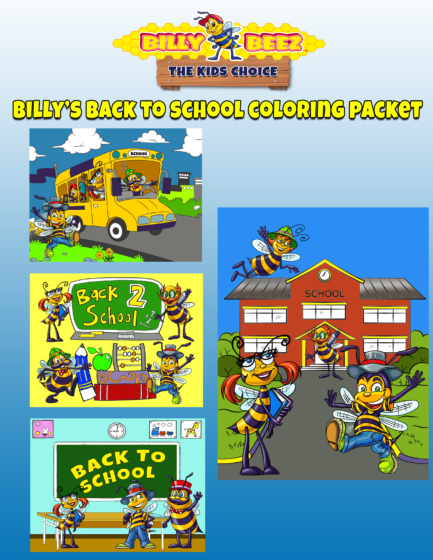 Billy Beez The Kids Choice Billy's Back to School Coloring Packet