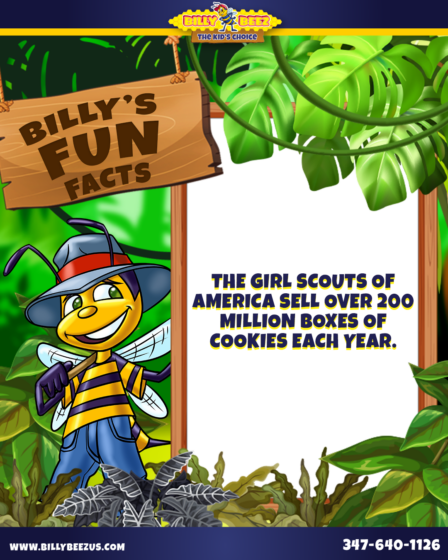 Billy Beez The Kids Choice Billy's Fun Facts The Girl Scouts of American sell over 200 million boxes of cookies each year. www.billybeezus.com 347-640-1126