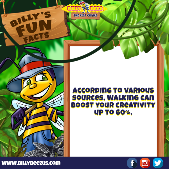 Billy's Fun Facts: According to various sources, walking can boost your creativity up to 60%. www.billybeezus.com Party/Group Booking: 347-640-1126