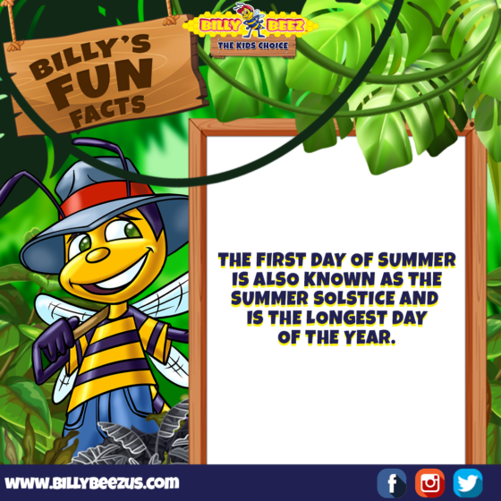 Billy's Fun Facts: The first day of summer is also known as the summer solstice and is the longest day of the year. www.billybeezus.com Party/Group Booking: 347-640-1126