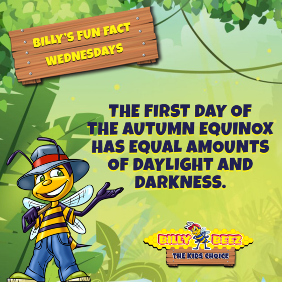 Billy's Fun Fact Wednesdays: The first day of the autumn equinox has equal amounts of daylight and darkness. 