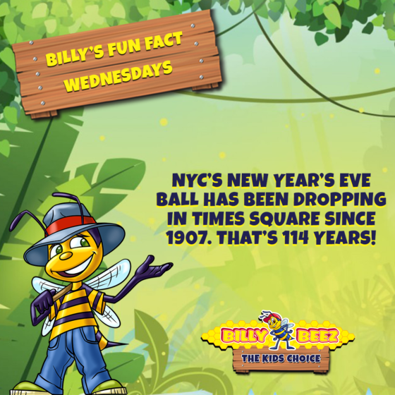 Billy's Fun Fact Wednesdays: NYC's New Year's Eve ball has been dropping in Times Square since 1907. That's 114 years!