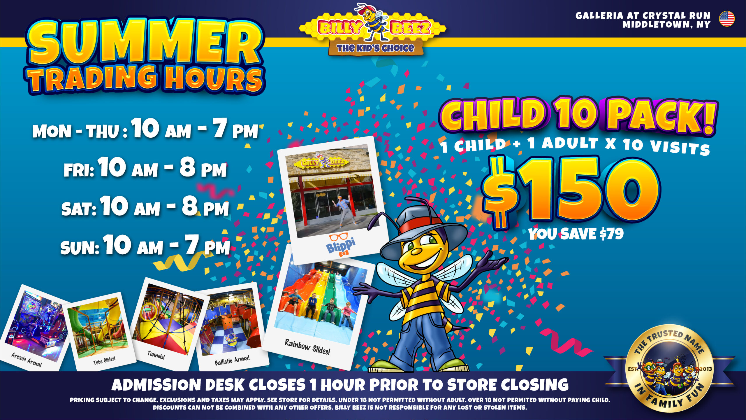 Crystal Run summer hours