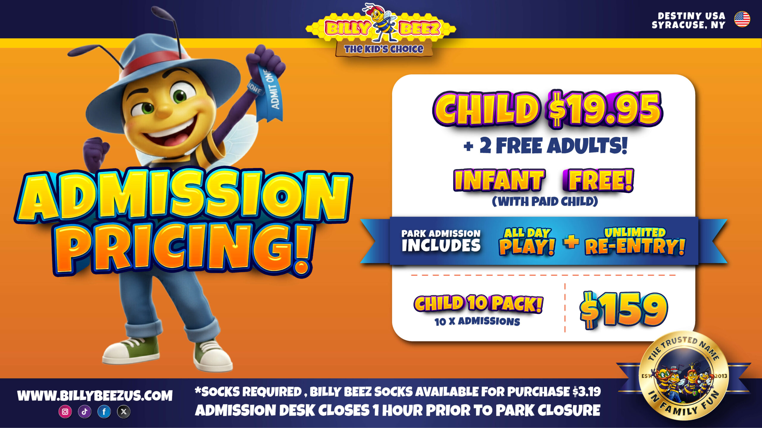 Admission pricing Destiny